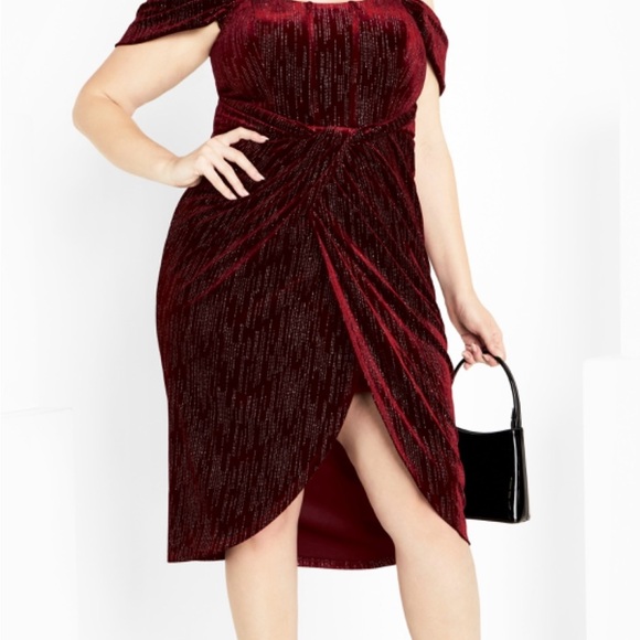 Stunning City Chic Jayla Dress -Berry size 18 NWT - Picture 2 of 10